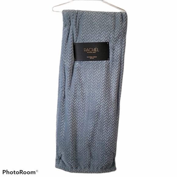 RACHEL Rachel Roy Bedding Rachel Rachel Roy Textured Blue Throw 6 X